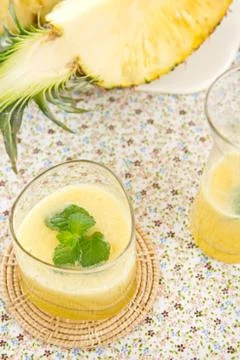 Pineapple smoothie Stock Photos
