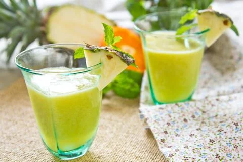 Pineapple smoothie 写真素材