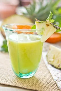 Pineapple smoothie Stock Photos