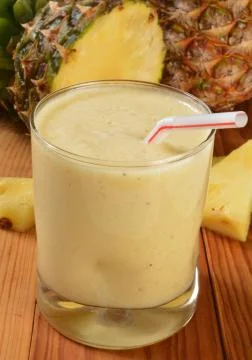 Pineapple smoothie Stock Photos