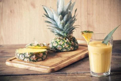 Pineapple smoothie Stock Photos