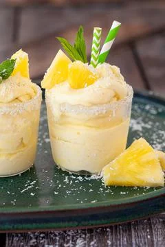 Pineapple soft serve Stock Photos