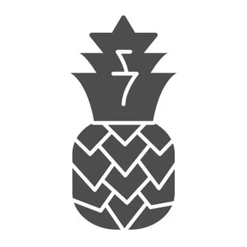 Pineapple solid icon, summer concept, tropical fruit sign on white background Stock Illustration
