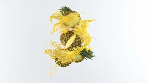 Pineapple splash Stock Footage 132645628
