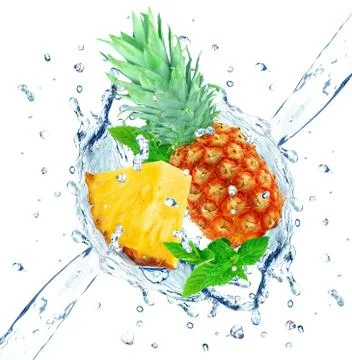Pineapple splash Stock Photos