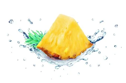 Pineapple splash water Stock Photos
