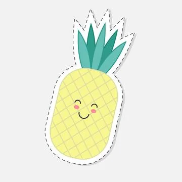 Pineapple sticker Illustrazione stock