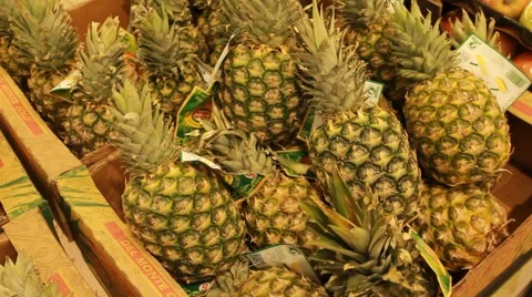 Pineapple in the store Stock Footage 60185698