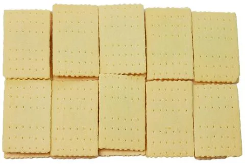 Pineapple stuffed crackers on white background Stock Photos