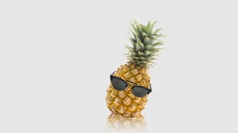 Pineapple in sunglasses Stock Footage 201538719