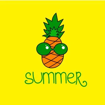Pineapple in sunglasses Stock Illustration