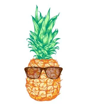 Pineapple in sunglasses Stock Illustration