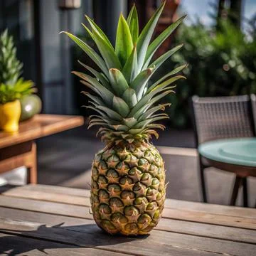 Pineapple on the table. Beautiful Stock Photos
