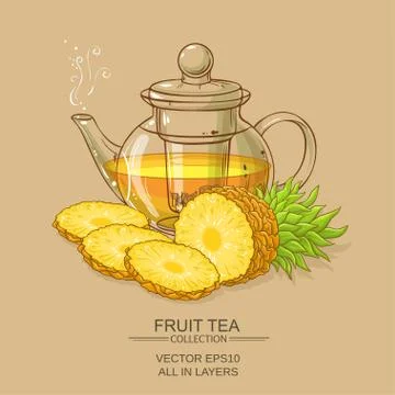 Pineapple tea illustration Stock Illustration