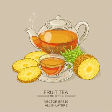 Pineapple tea illustration Stock Illustration