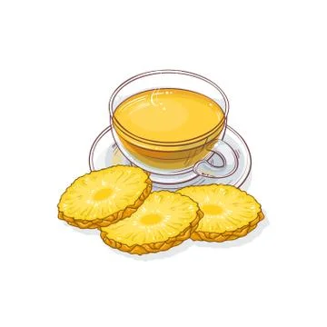 Pineapple tea illustration Stock Illustration