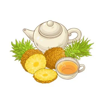 Pineapple tea illustration Stock Illustration