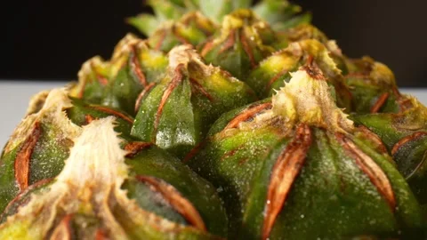 A pineapple texture in macro video Stock Footage 242055832