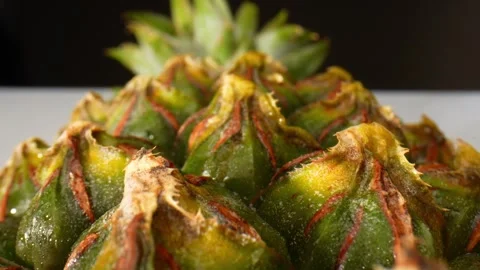 A pineapple texture in macro video Stock Footage 242055835