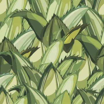 Pineapple texture. Seamless pattern with tropical Ananas. Element for design of Stock Illustration