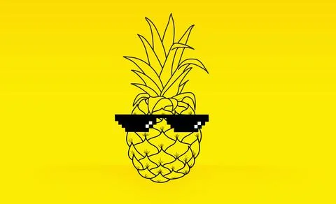 Pineapple Thug Life Stock Illustration