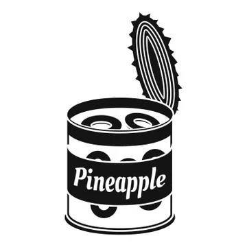 Pineapple tin can icon, simple style 스톡 일러스트