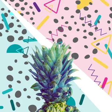 Pineapple top retro 스톡 일러스트