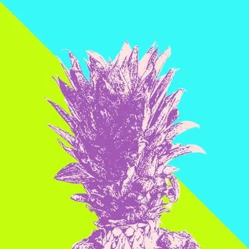 Pineapple top retro 스톡 일러스트