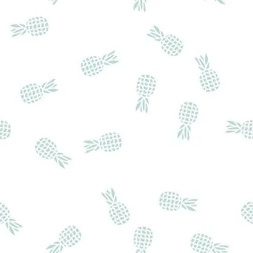 Pineapple tropical fruit glyph seamless pattern Stock Illustration