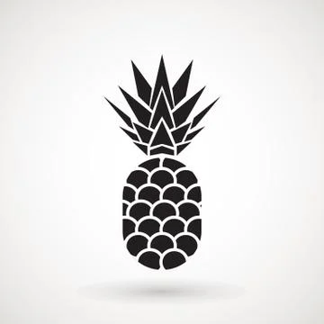 Pineapple tropical fruit icon . Flat vector object. Health symbol. Stock Illustration