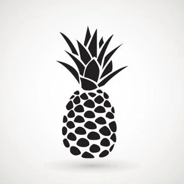 Pineapple tropical fruit icon . Flat vector object. Health symbol. イラスト素材