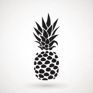 Pineapple tropical fruit icon . Flat vector object. Health symbol. Stock Illustration