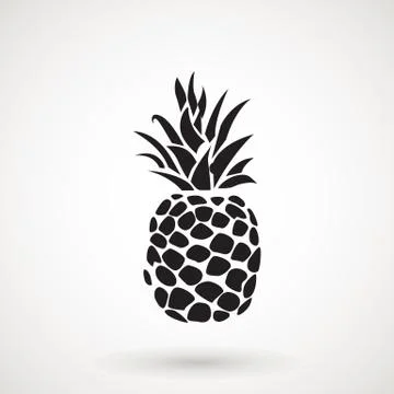 Pineapple tropical fruit icon . Flat vector object. Health symbol. Stock Illustration