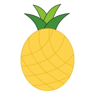 Pineapple tropical fruit icon vector illustration graphic design Stock Illustration