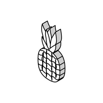 Pineapple tropical fruit isometric icon vector illustration Stock Illustration