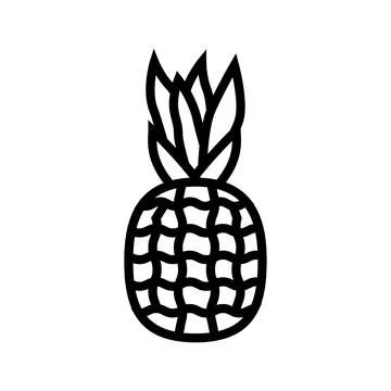 Pineapple tropical fruit line icon vector illustration Stock Illustration