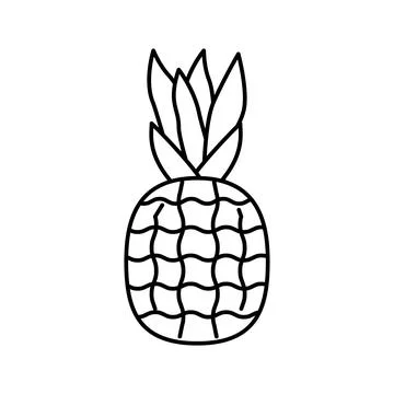 Pineapple tropical fruit line icon vector illustration Stock Illustration