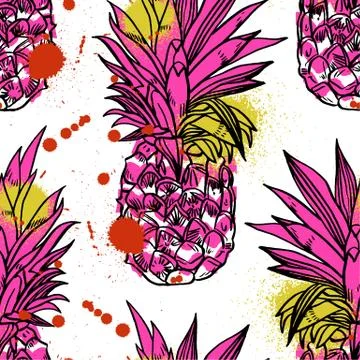 Pineapple tropical fruit. Vector object Illustrazione stock