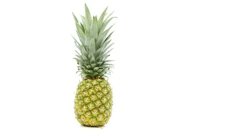 Pineapple uncut on white background Stock Footage 8978915