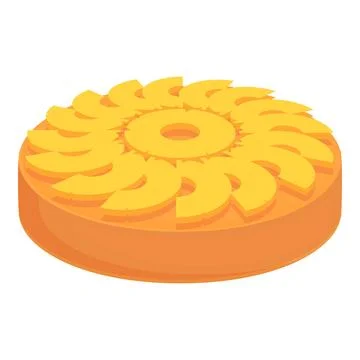 Pineapple upside-down cake icon cartoon vector. Restaurant cooking Stock Illustration