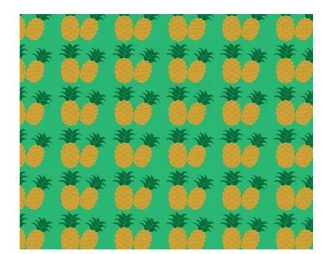 Pineapple vector background. Summer colorful tropical textile print. Stock Illustration