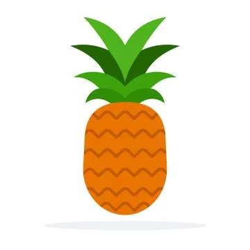 Pineapple vector flat material design isolated object on white background. Stock Illustration
