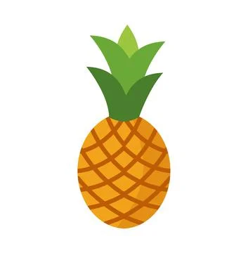 Pineapple vector icon isolated on white background, flat, cartoon style. For  Stock Illustration