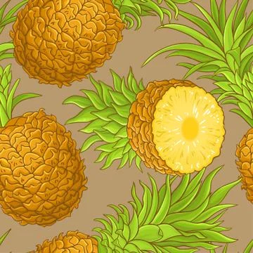 Pineapple vector pattern Stock Illustration