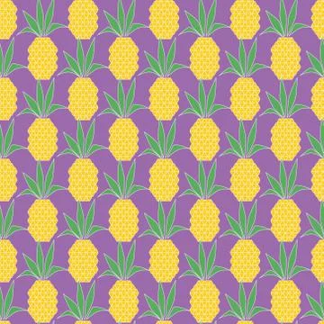 Pineapple vector pattern Illustrazione stock