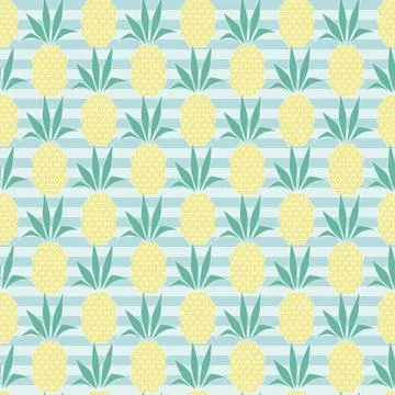 Pineapple vector pattern Stock Illustration