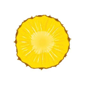 Pineapple vector slice fruit illustration. Realistic ananas piece isolated Stock Illustration