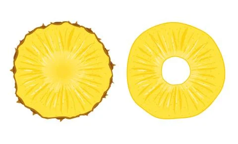 Pineapple vector slice fruit illustration. Realistic ananas piece isolated Stock Illustration