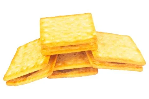 Pineapple wafer biscuits isolated on white background 库存照片