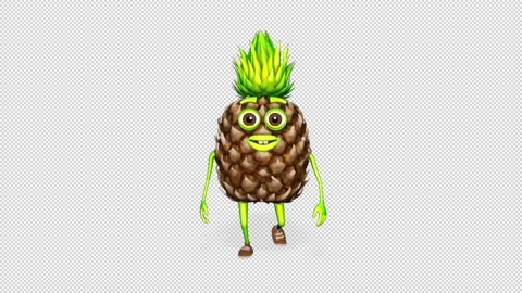 Pineapple Walk Loop on Alpha Channel 库存影片 150729431